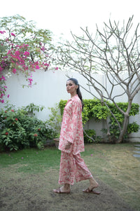 Blush Leaf Printed Lawn Co-ord Set