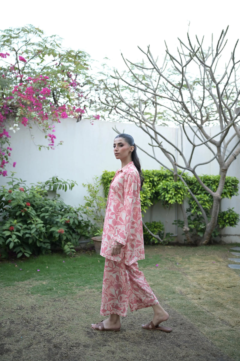Blush Leaf Printed Lawn Co-ord Set