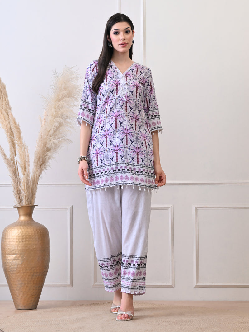 Lilac Palm Breeze Co-ord Set