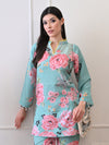 Mint Green Floral Printed Co-ord Set for Women
