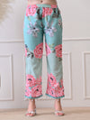 Mint Green Floral Printed Co-ord Set for Women