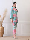 Mint Green Floral Printed Co-ord Set for Women