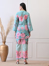 Mint Green Floral Printed Co-ord Set for Women