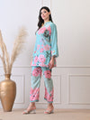 Mint Green Floral Printed Co-ord Set for Women