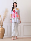 Petal Glow White Shirt in Pure Cotton Mulmul