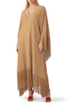V- Neck Fringe Kaftan Dress