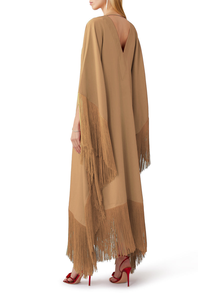V- Neck Fringe Kaftan Dress