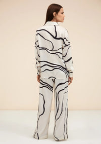 Black Strokes Russian Silk Co-ord Set