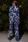 Blue Scribble Co-ord Set