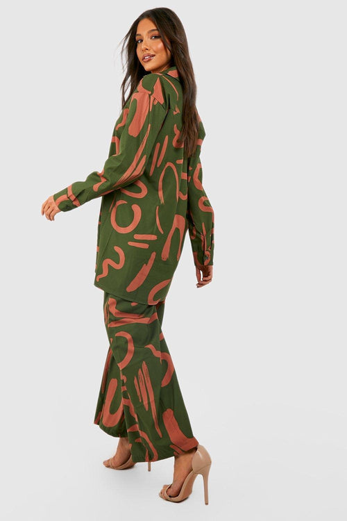 Green Scribble Co-ord Set