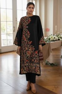 Black Opulence Floral Kurta Set