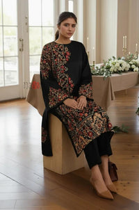 Black Opulence Floral Kurta Set