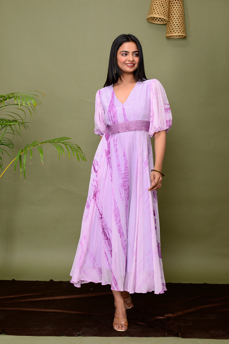 Lavender Tie & Dye Shibori Dress