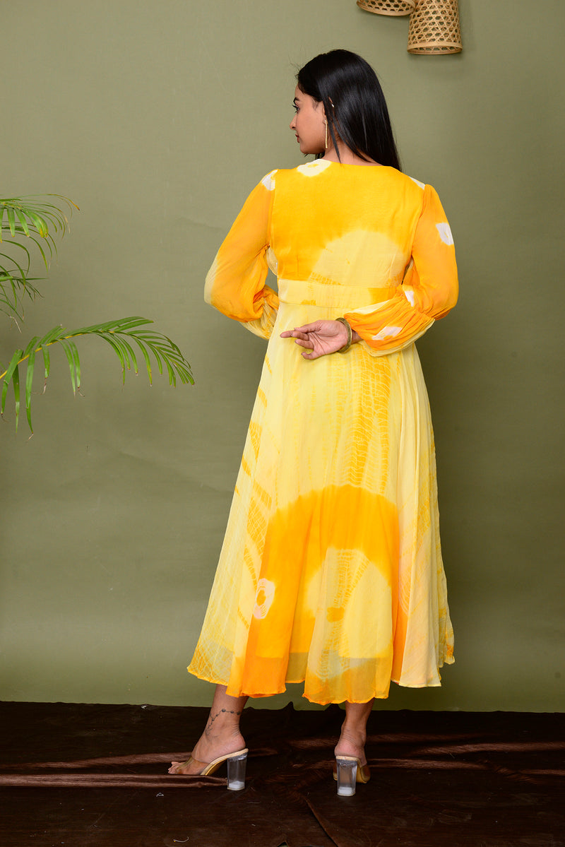 Yellow Shibori Tye Dresses