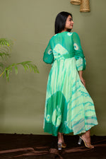 Sap Green Shibori Tye & Dye Dress