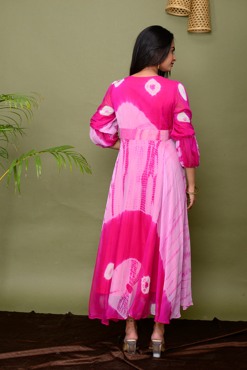 Pink Tye & Dye Shibori Dress