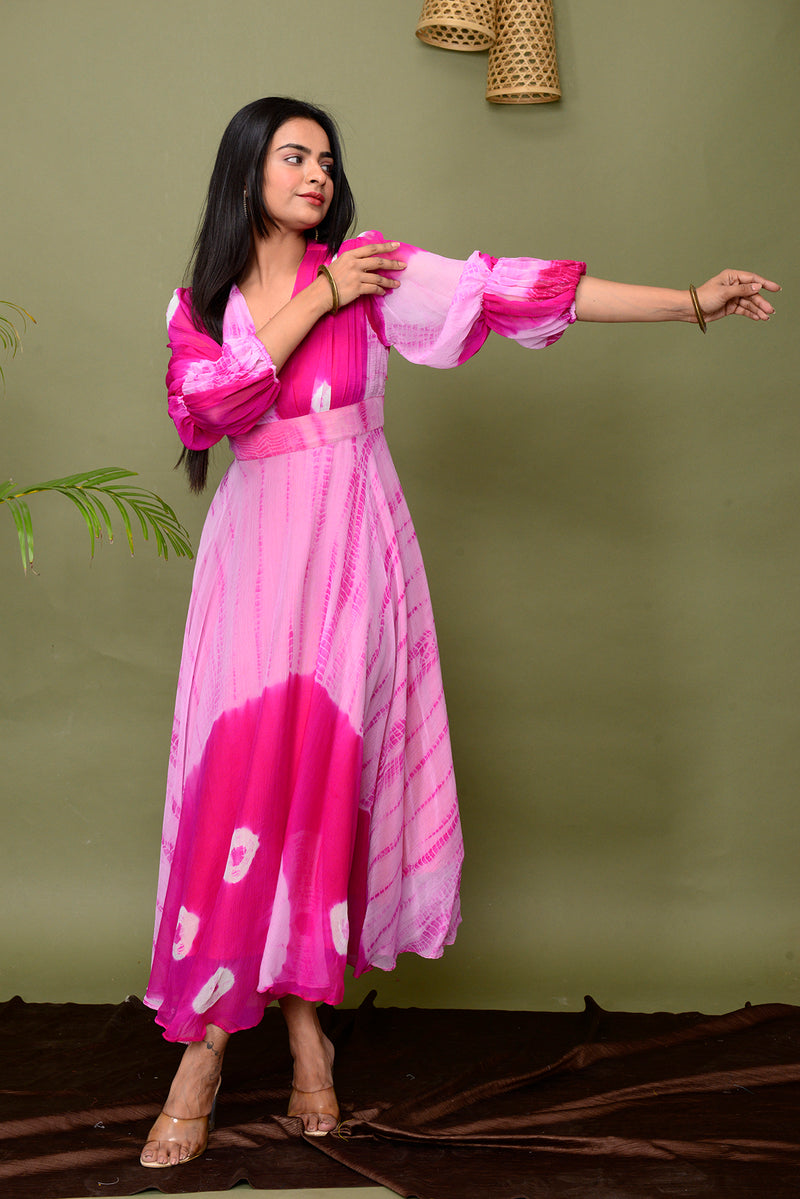 Pink Tye & Dye Shibori Dress