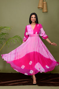 Pink Tye & Dye Shibori Dress