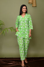 Green Floral Printed Loungewear Set