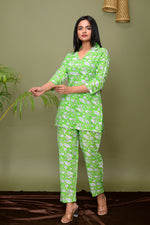 Green Floral Printed Loungewear Set