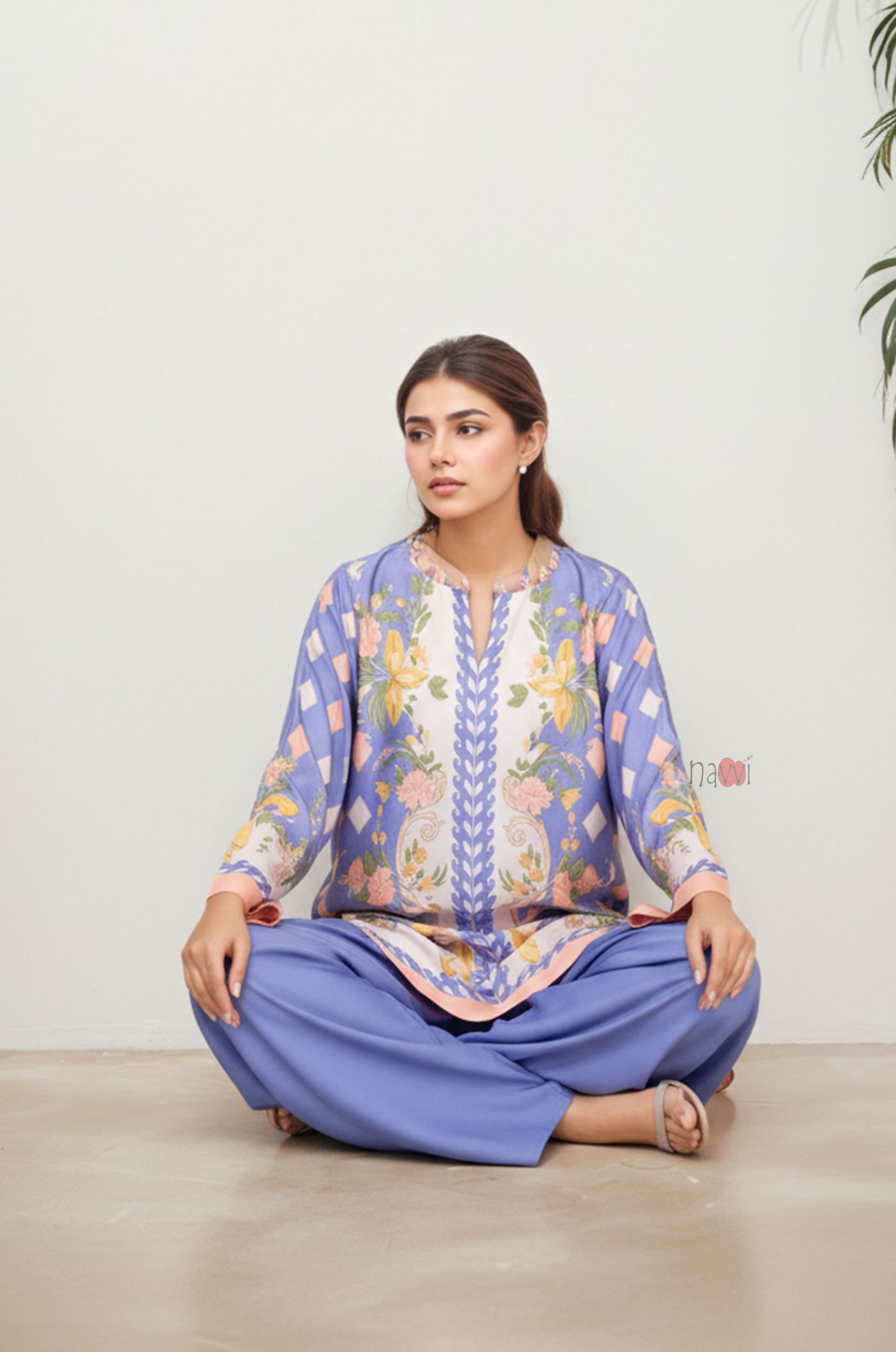 Modern Luxe Floral Kurta Pant Ensemble