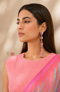 Azure Blush Border Saree