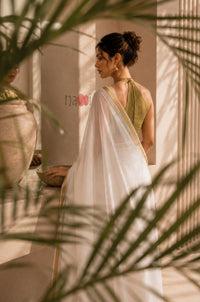 Ivory Grace Gold Border Saree