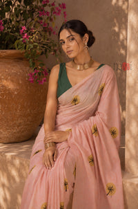 Peach Petal Printed Saree
