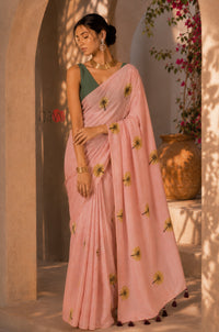 Peach Petal Printed Saree