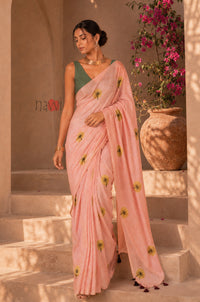 Peach Petal Printed Saree