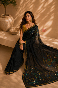 Noir Swirl Party Wear Saree