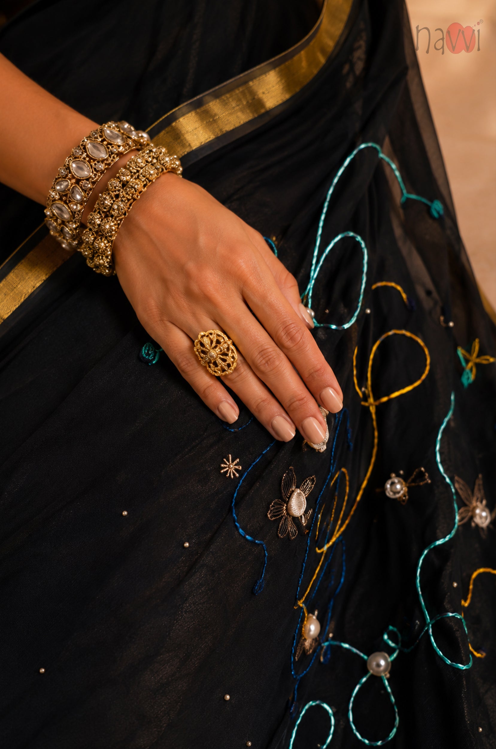 Noir Swirl Party Wear Saree