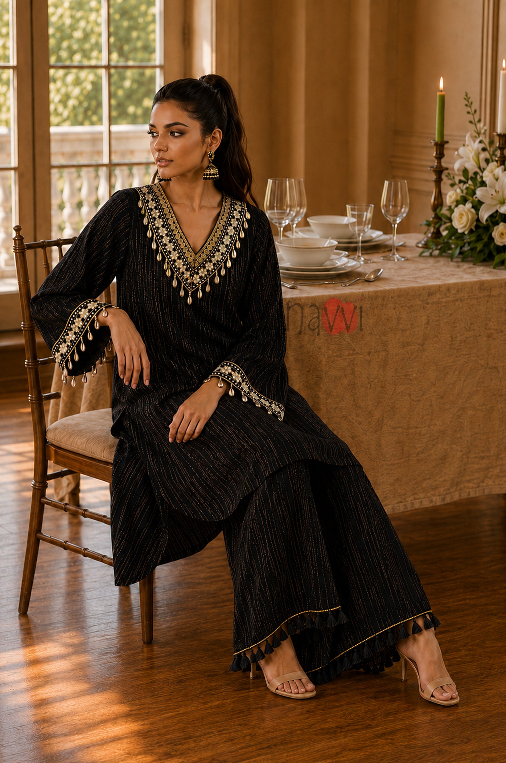 Black Royale Embellished Set