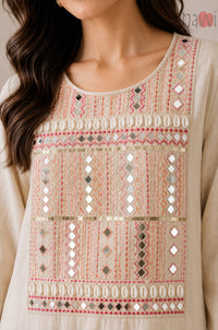 Blush Petal Coord Set With Tassels