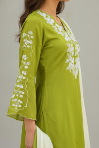 Parrot Green Embroidered Farsi Salwar Set