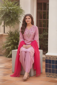 Blush Rose Embroidered Farsi Salwar Set