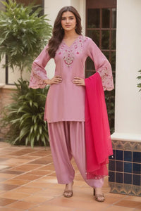 Blush Rose Embroidered Farsi Salwar Set