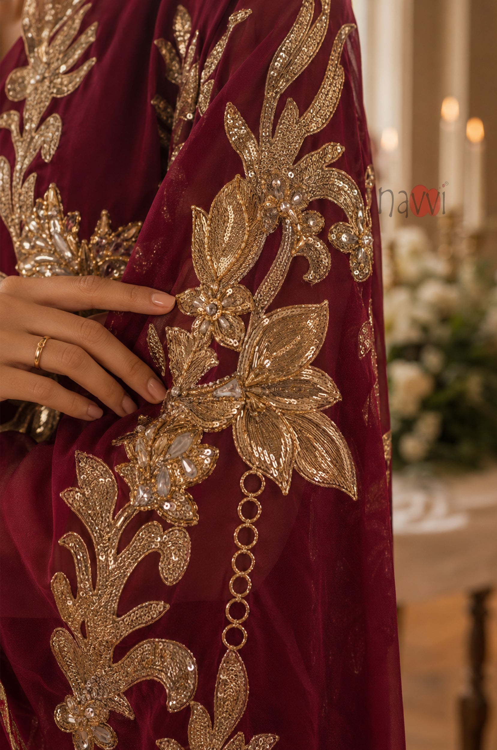 Royal Blossom Embellished Kaftan
