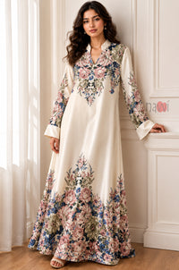 Ivory Garden Bloom Kaftan Dress