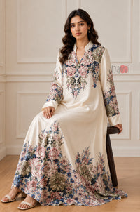 Ivory Garden Bloom Kaftan Dress