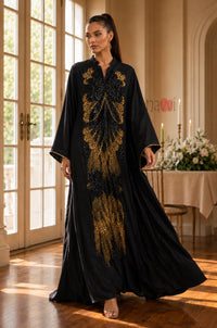 Noir Majesty Embroidered Kaftan