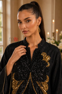 Noir Majesty Embroidered Kaftan