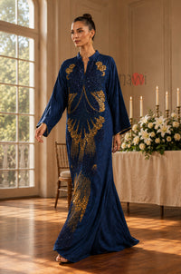 Sapphire Majesty Embroidered Kaftan