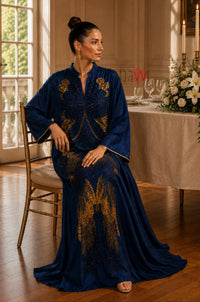 Sapphire Majesty Embroidered Kaftan