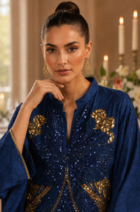 Sapphire Majesty Embroidered Kaftan