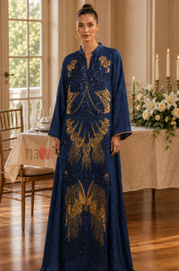Sapphire Majesty Embroidered Kaftan