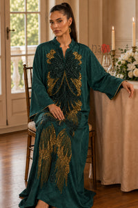 Emerald Majesty Embroidered Kaftan