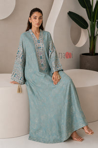 Seafoam Grace Embroidered Kaftan