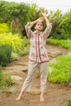 Elephant Embroidery Linen Co-Ord Set