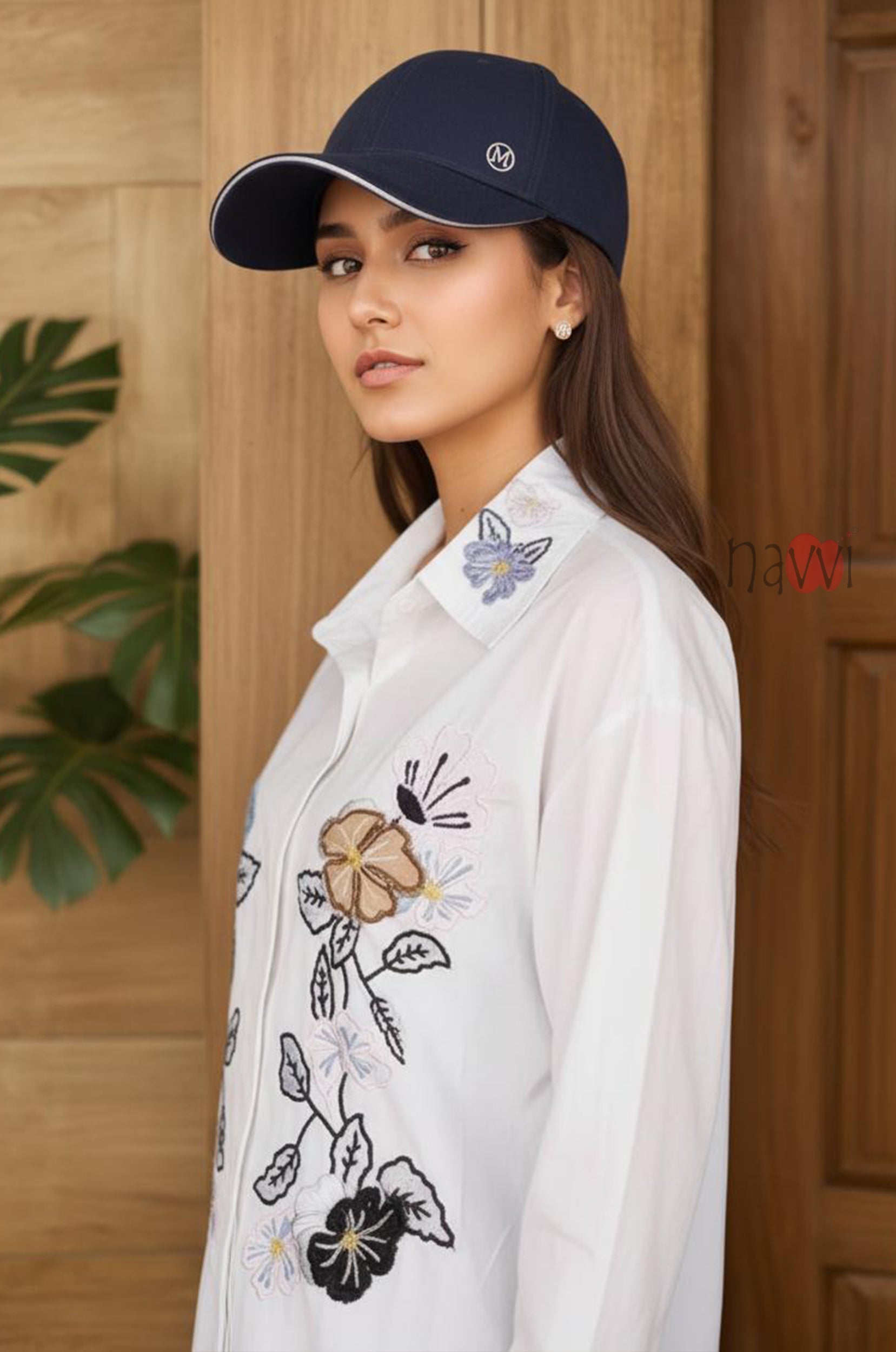 Floral Whisper Embroidered Linen Shirt